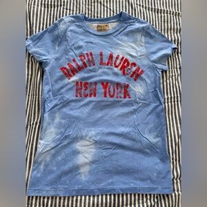 Polo by Ralph Lauren Light Blue Tee with Red 'Ralph Lauren New York' Graphic